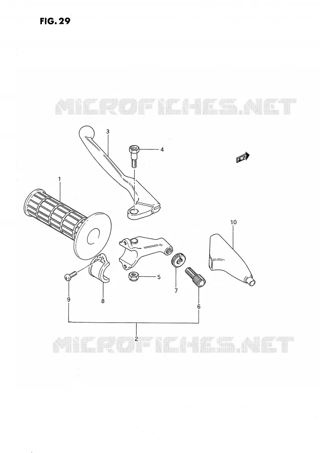LINKER HENDEL - HANDGREEP (MODELE G/H/J) Suzuki MOTO 80 RM 1986  RM80XG(E2)