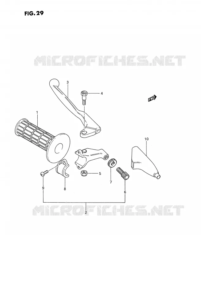 LINKER HENDEL - HANDGREEP (MODELE G/H/J) Suzuki MOTO 80 RM 1993  RM80P(E3)