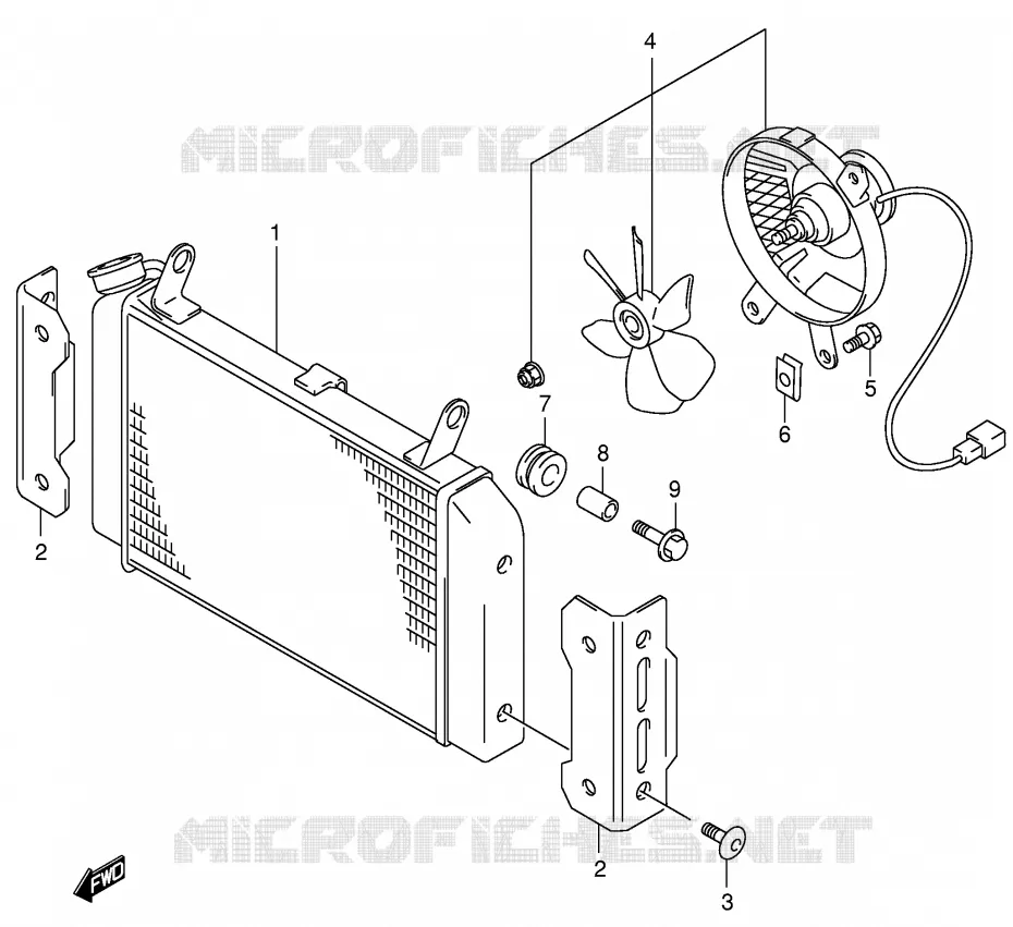 RADIATOR Suzuki MOTO 650 SV 2002  SV650UK2(E2)