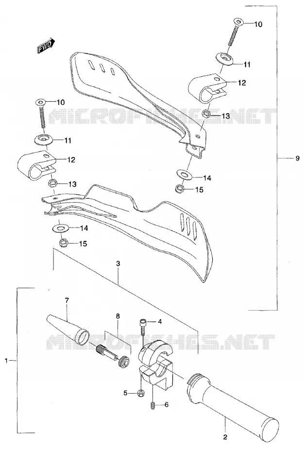 RIGHT SWITCH - HANDGREEP Suzuki MOTO 50 RMX 1999  RMX50X