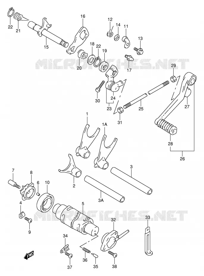 SCHAKELEN ASSY Suzuki MOTO 1000 TL-R 1999  TL1000RX(E2)