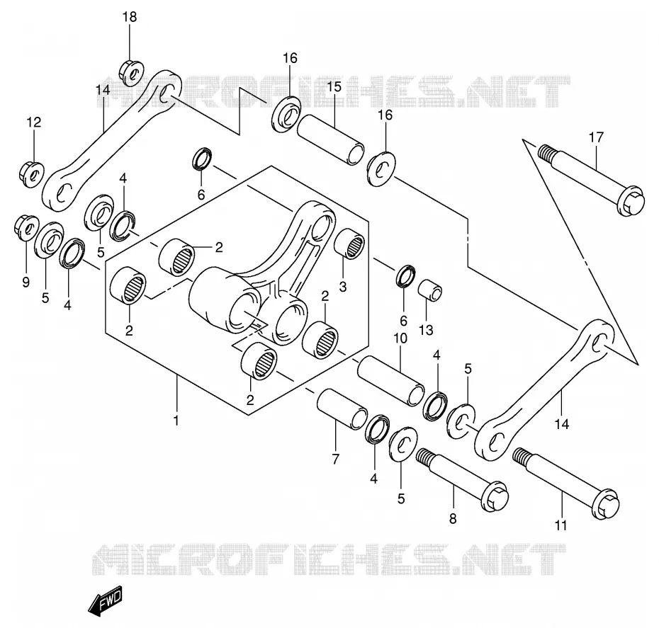 SCHOKBREKER AANEENSCHAKELING (MODELE K2/K3) Suzuki MOTO 125 RM 2003  RM125K3(E3/E28)
