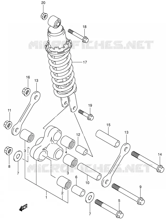 SCHOKBREKER AANEENSCHAKELING Suzuki MOTO 650 SV-S 1999  SV650SX(E2)