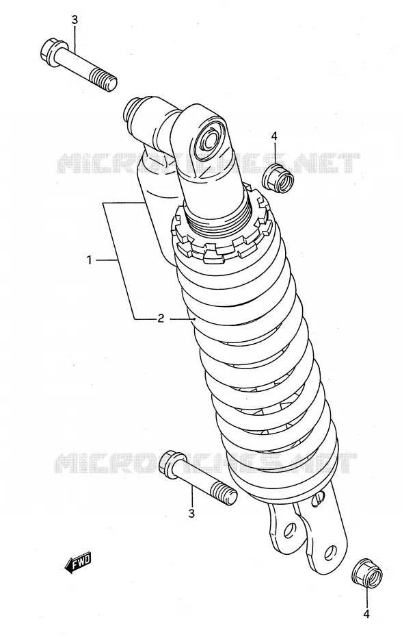SCHOKDEMPER (MODELE L) Suzuki MOTO 80 RM 1986  RM80G(E28)