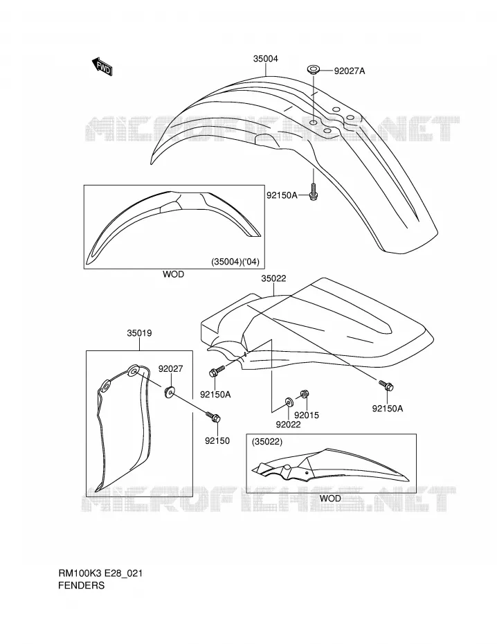 SPATBORD Suzuki MOTO 100 RM 2003  RM100K3(E28)