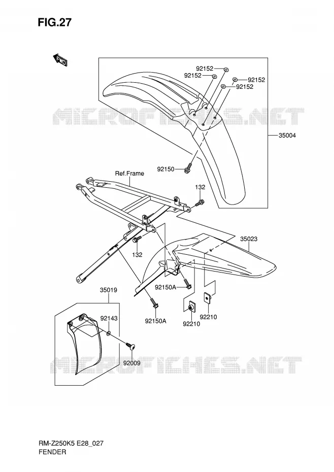 SPATBORD Suzuki MOTO 250 RM-Z 2005  RM-Z250K5(E28)
