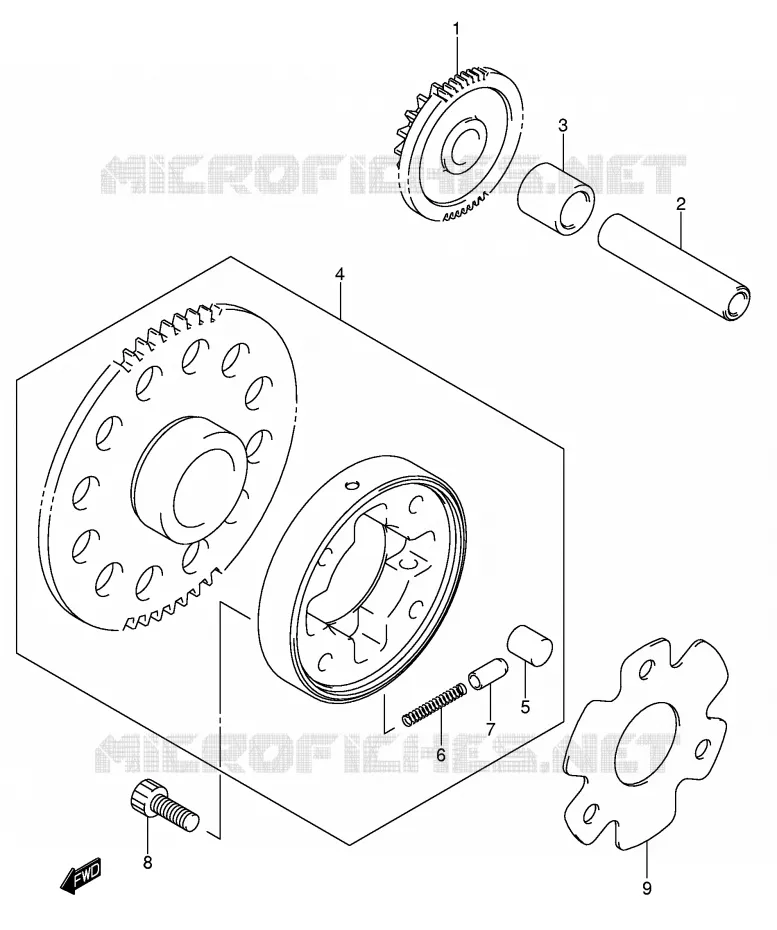 STARTMOTOR CLUTCH Suzuki MOTO 125 VAN-VAN 2007  RV125K7(E19)