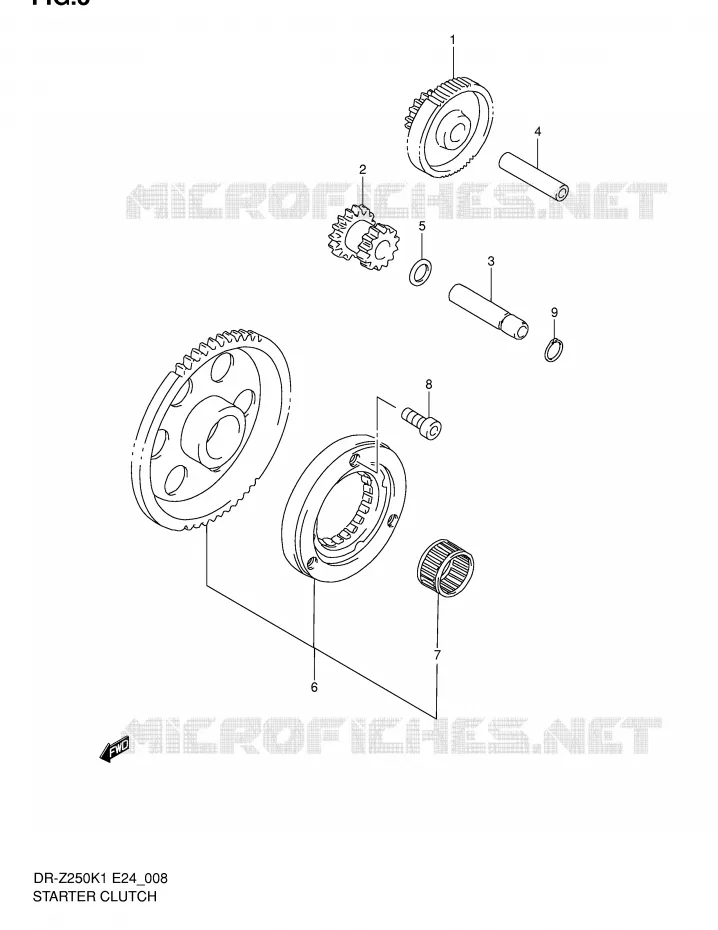 STARTMOTOR CLUTCH Suzuki MOTO 250 DR-Z 2004  DR-Z250K4(E24)