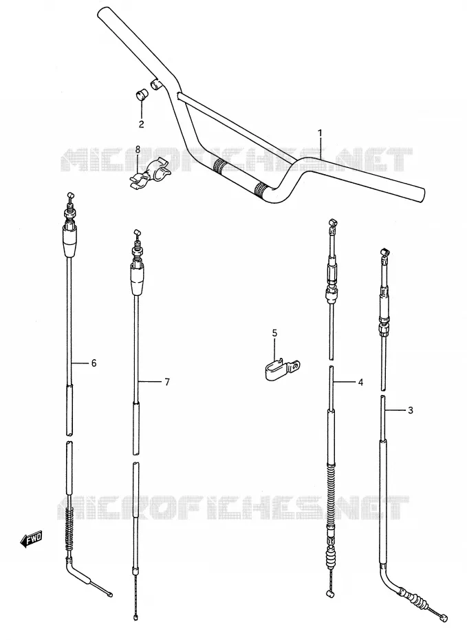 STUUR - KABELS Suzuki MOTO 80 RM 1989  RM80K(E28)