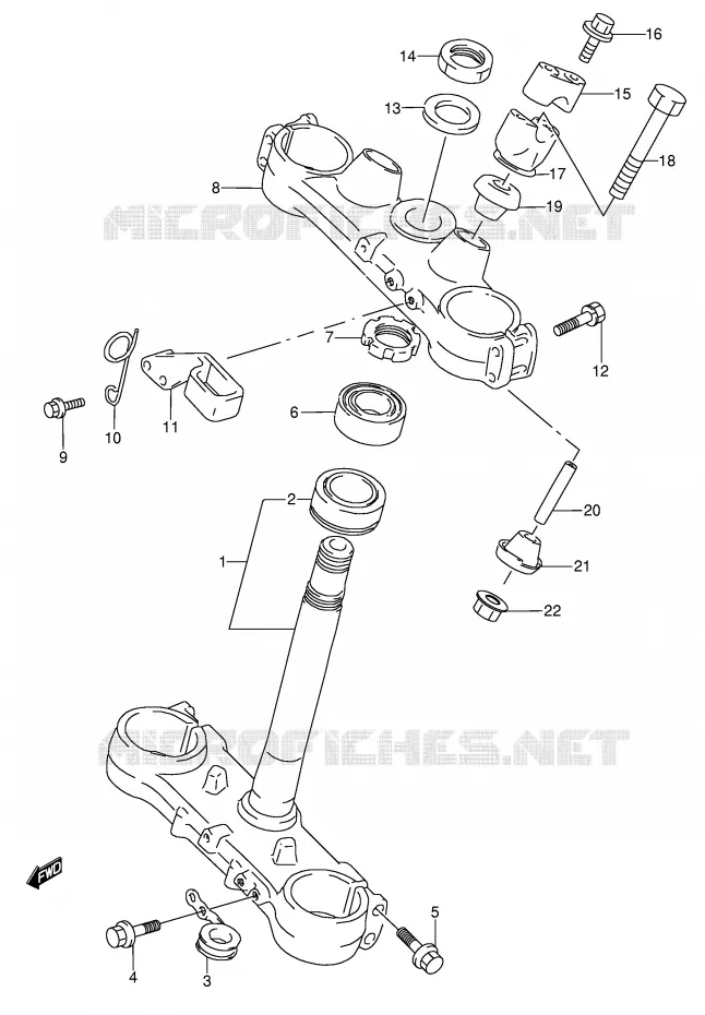 STUURKOLOM (MODELE T) Suzuki MOTO 250 RMX 1993  RMX250P(E1)
