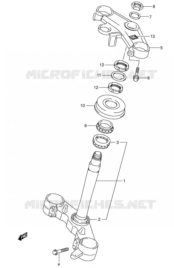 STUURKOLOM (SV1000S/S1/S2) Suzuki MOTO 1000 SV 2005  SV1000U2K5(E2)