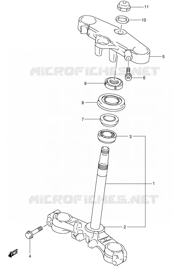 STUURKOLOM (SV650SK1/SK2) Suzuki MOTO 650 SV 2001  SV650K1(E2)