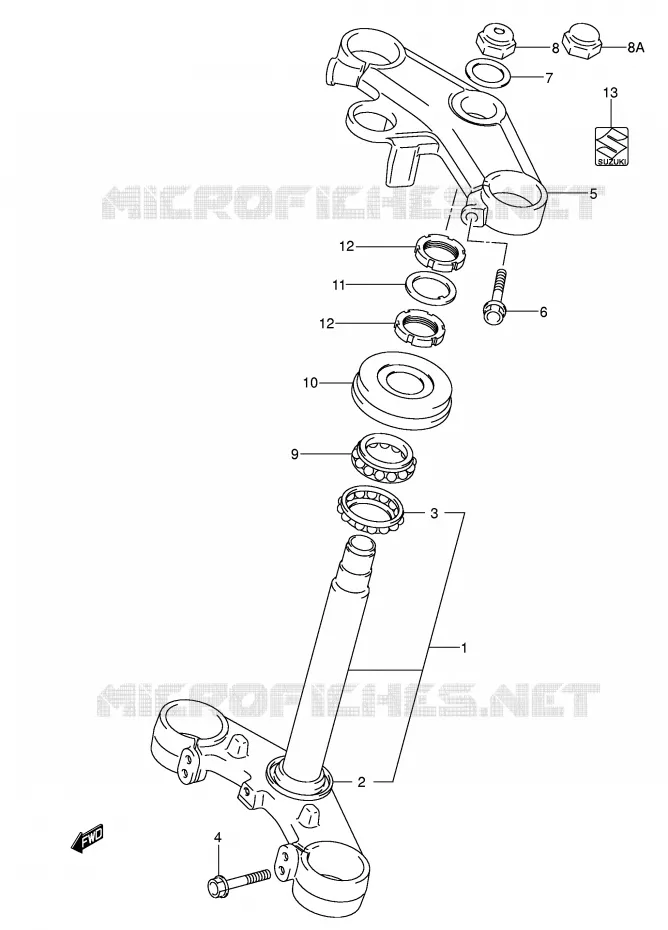 STUURKOLOM (VOIR NOTE) Suzuki MOTO 650 SV-S 2007  SV650SUK7(E2)