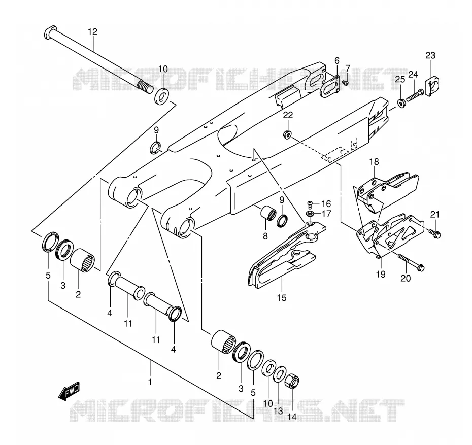 SWINGARM (MODELE K1/K2/K3) Suzuki MOTO 250 RM 2004  RM250K4(E3/E28)