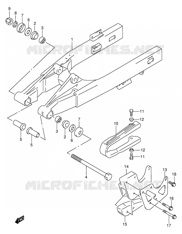SWINGARM (MODELE K3) Suzuki MOTO 85 RM 2003  RM85LK3(P3/P28)
