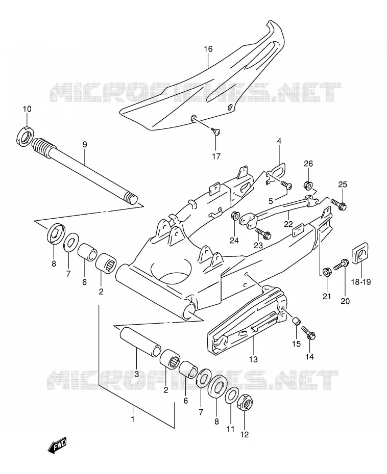 SWINGARM (MODELE V E18,E22,E24,E39) Suzuki MOTO 1000 TL-S 1999  TL1000SX(E2)