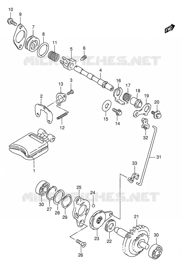 UITLAATKLEP Suzuki MOTO 250 RMX 1998  RMX250SW(E24)