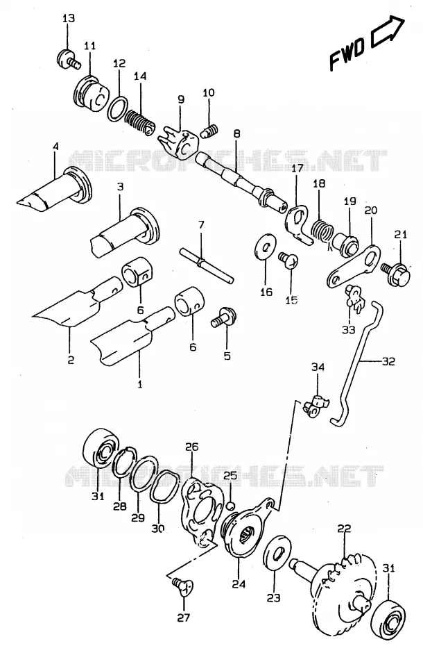 UITLAATKLEP Suzuki MOTO 80 RM 1997  RM80XV(T/V/W)