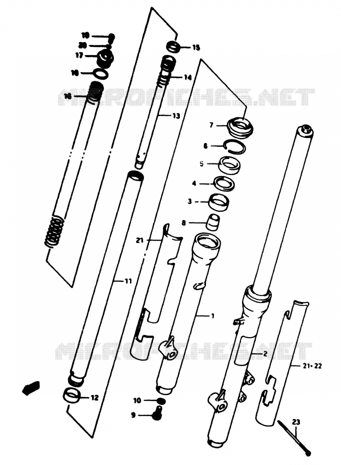 VOORVORK Suzuki MOTO 80 RM 1996  RM80T(T/V)