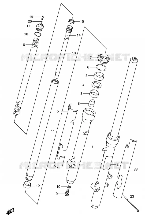 VOORVORK Suzuki MOTO 80 RM 1999  RM80X(E24)
