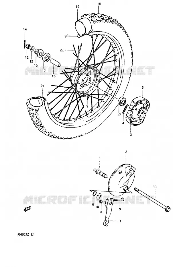 VOORWIEL Suzuki MOTO 80 RM 1982  RM80XZ