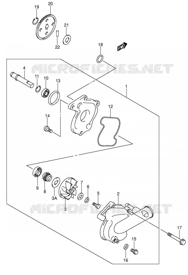 WATERPOMP (MODELE X/Y) Suzuki MOTO 650 SV 2000  SV650UY(E2)