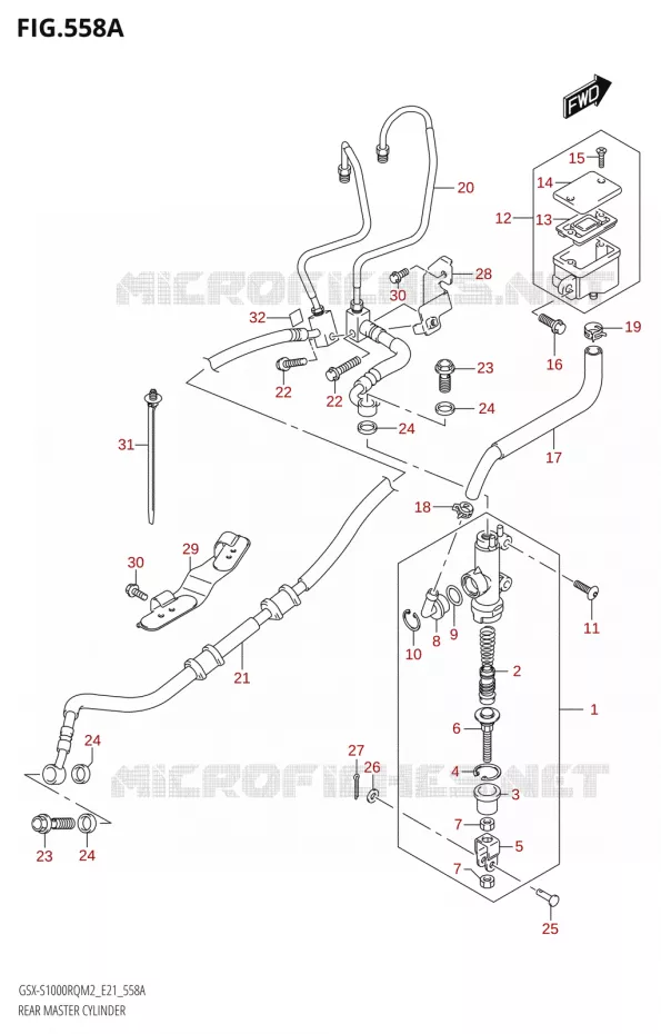 ACHTER hoofdremcilinder Suzuki MOTO 1000 GSX-S 2022  GSX-S1000RQ 2022 M2 (E21)