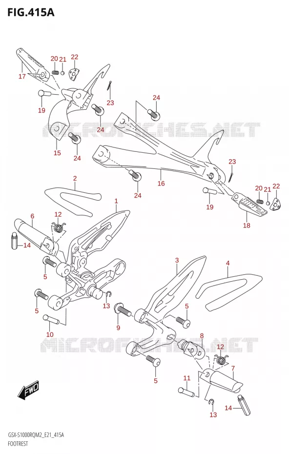 FOOTREST Suzuki MOTO 1000 GSX-S 2022  GSX-S1000RQ 2022 M2 (E21)