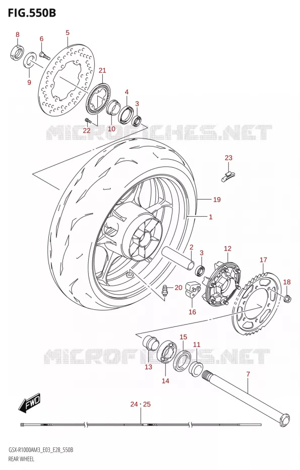 ACHTERWIEL (GSX-R1000RZA) Suzuki MOTO 1000 GSX-R 2023  GSX-R1000A / GSX-R1000RA / GSX-R1000RZA M3 (E03 E33 E28)
