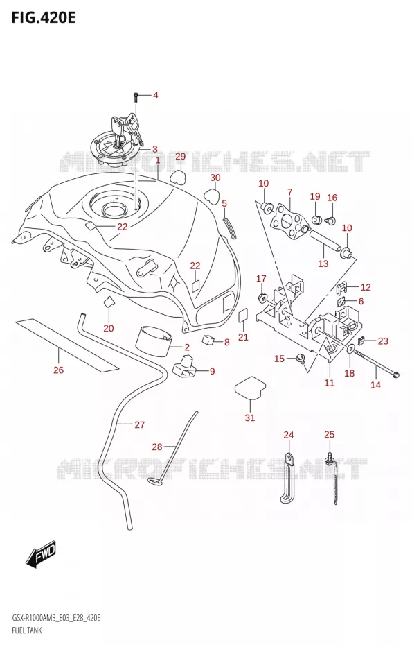 BENZINETANK (GSX-R1000RA:E33) Suzuki MOTO 1000 GSX-R 2023  GSX-R1000A / GSX-R1000RA / GSX-R1000RZA M3 (E03 E33 E28)