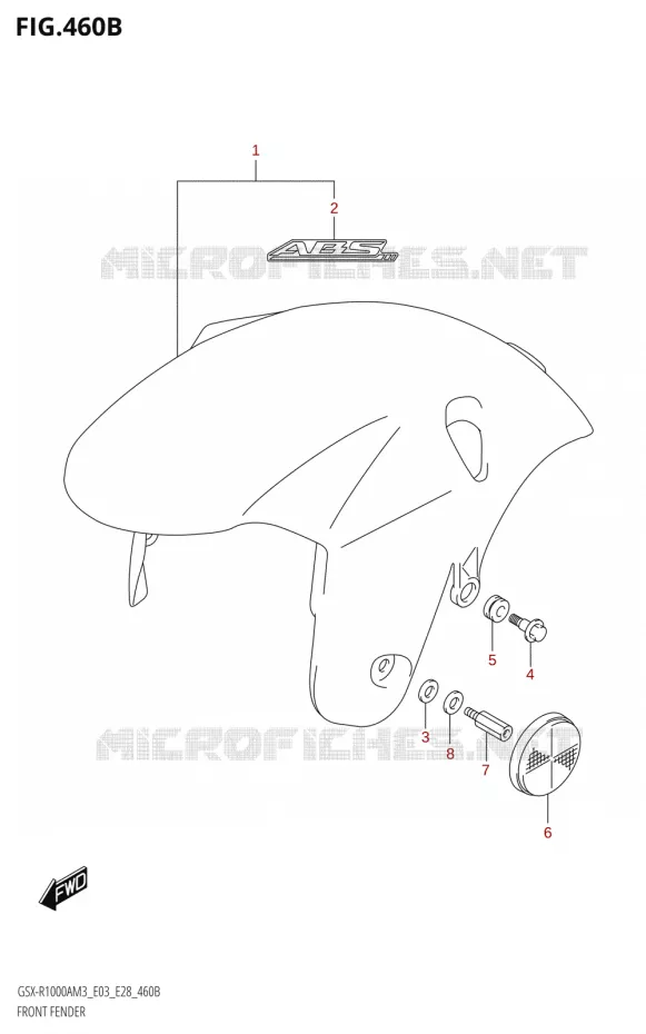 FRONT FENDER (GSX-R1000RA) Suzuki MOTO 1000 GSX-R 2023  GSX-R1000A / GSX-R1000RA / GSX-R1000RZA M3 (E03 E33 E28)
