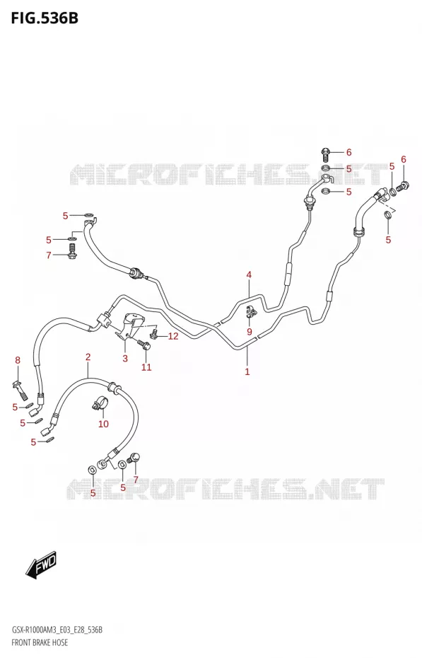 FRONT REMSLANG (GSX-R1000RA,GSX-R1000RZA) Suzuki MOTO 1000 GSX-R 2023  GSX-R1000A / GSX-R1000RA / GSX-R1000RZA M3 (E03 E33 E28)