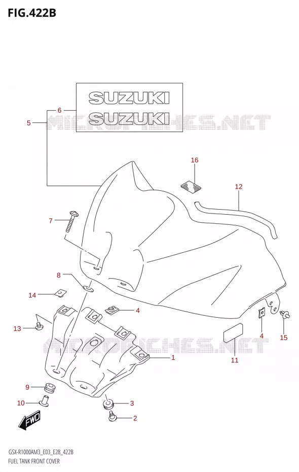 FUEL TANK VOORKLEP (GSX-R1000RZA:E03,E28) Suzuki MOTO 1000 GSX-R 2023  GSX-R1000A / GSX-R1000RA / GSX-R1000RZA M3 (E03 E33 E28)