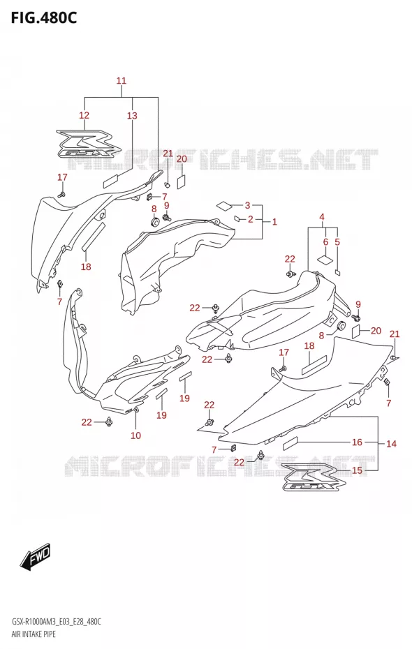 LUCHTINLAAT (GSX-R1000RZA) Suzuki MOTO 1000 GSX-R 2023  GSX-R1000A / GSX-R1000RA / GSX-R1000RZA M3 (E03 E33 E28)