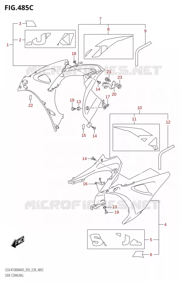 SIDE KUIP (GSX-R1000RZA) Suzuki MOTO 1000 GSX-R 2023  GSX-R1000A / GSX-R1000RA / GSX-R1000RZA M3 (E03 E33 E28)