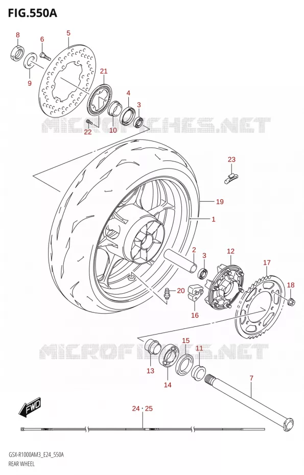 ACHTERWIEL (GSX-R1000A,GSX-R1000RA) Suzuki MOTO 1000 GSX-R 2023  GSX-R1000A / GSX-R1000RA / GSX-R1000RZA M3 (E24)