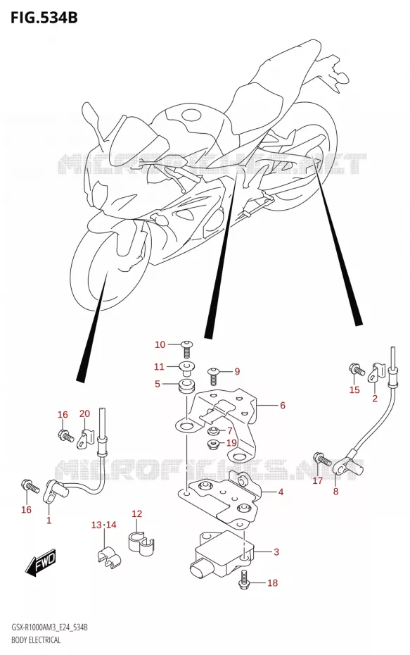 ELECTRISCH ONDERDELEN (GSX-R1000RA,GSX-R1000RZA) Suzuki MOTO 1000 GSX-R 2023  GSX-R1000A / GSX-R1000RA / GSX-R1000RZA M3 (E24)