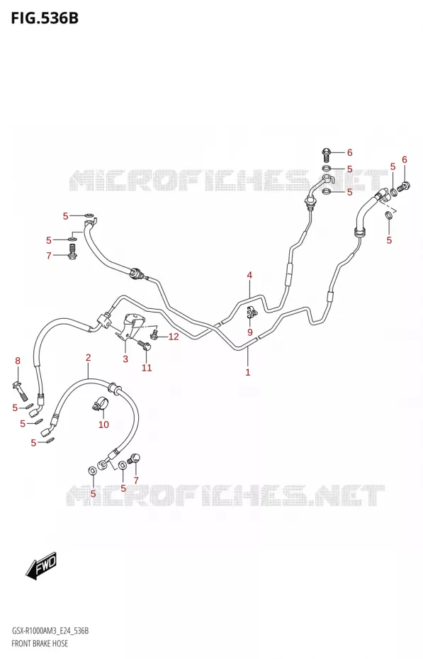 FRONT REMSLANG (GSX-R1000RA,GSX-R1000RZA) Suzuki MOTO 1000 GSX-R 2023  GSX-R1000A / GSX-R1000RA / GSX-R1000RZA M3 (E24)