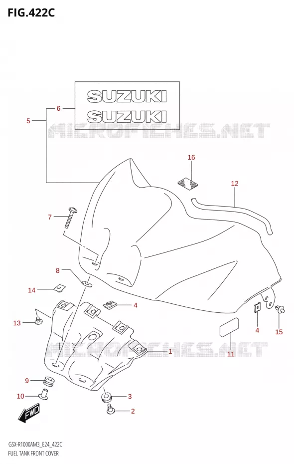 FUEL TANK VOORKLEP (GSX-R1000A,GSX-R1000RA) Suzuki MOTO 1000 GSX-R 2023  GSX-R1000A / GSX-R1000RA / GSX-R1000RZA M3 (E24)
