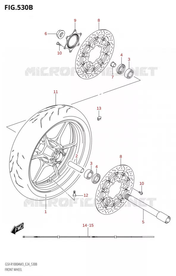 VOORWIEL (GSX-R1000RA) Suzuki MOTO 1000 GSX-R 2023  GSX-R1000A / GSX-R1000RA / GSX-R1000RZA M3 (E24)