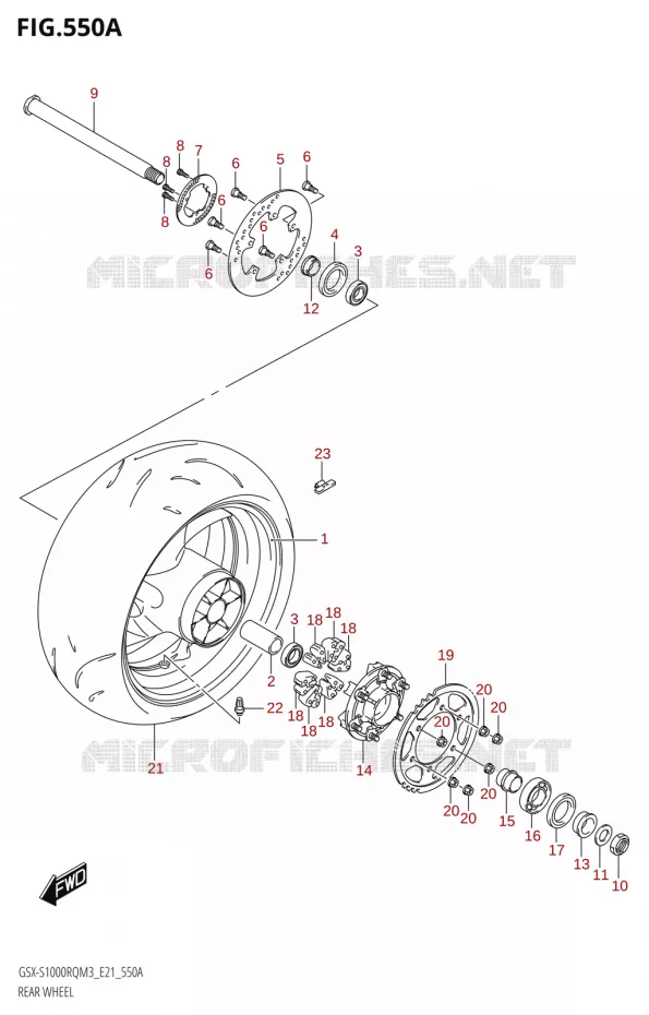 ACHTERWIEL Suzuki MOTO 1000 GSX-S 2023  GSX-S1000RQ M3