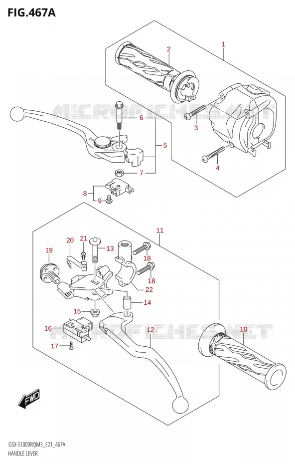 HEFBOMEN - HANDGRIPS Suzuki MOTO 1000 GSX-S 2023  GSX-S1000RQ  M3 (E21)
