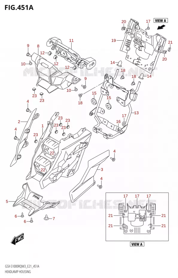 KOPLAMPBEHUIZING Suzuki MOTO 1000 GSX-S 2023  GSX-S1000RQ M3