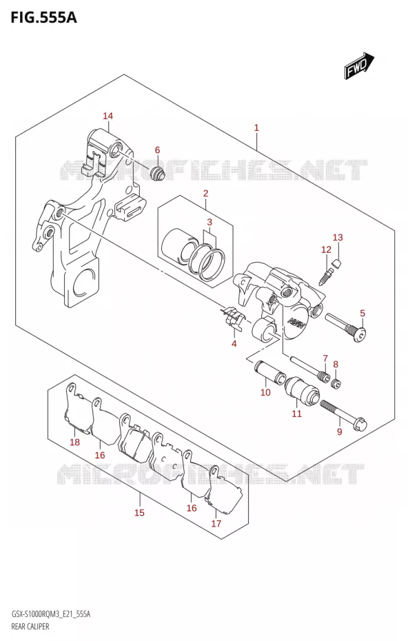 REAR CALIPER Suzuki MOTO 1000 GSX-S 2023  GSX-S1000RQ M3