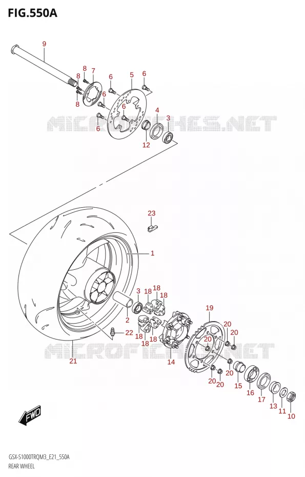 ACHTERWIEL Suzuki MOTO 1000 GSX-S 2023  GSX-S1000TRQ M3 (E21)