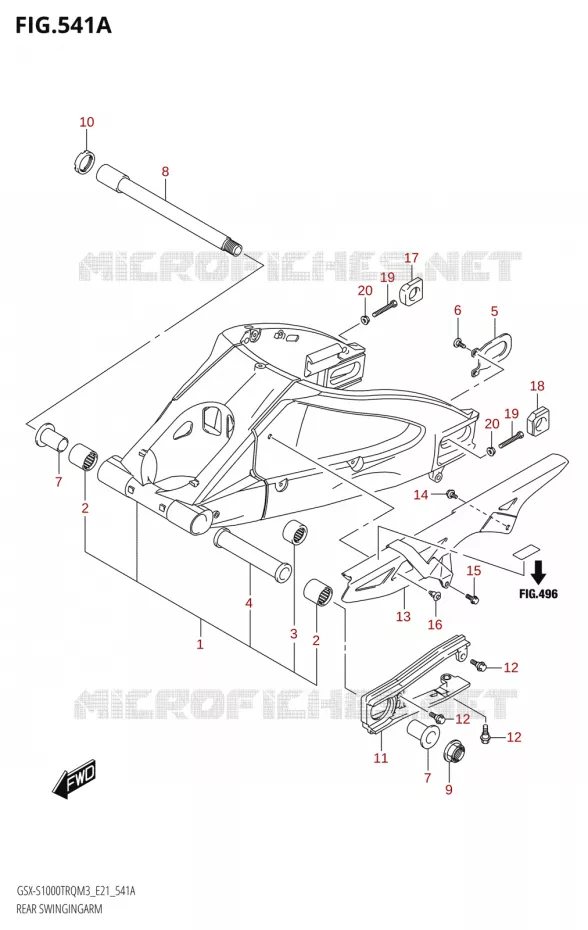SWINGARM Suzuki MOTO 1000 GSX-S 2023  GSX-S1000TRQ M3 (E21)