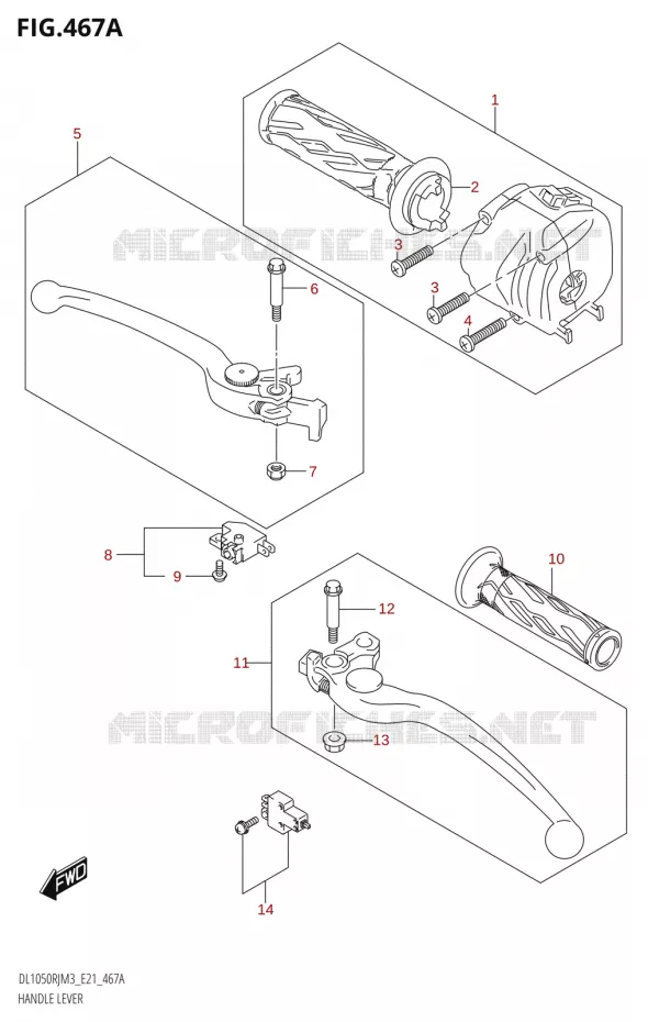 HEFBOMEN - HANDGRIPS (DL1050RJ) Suzuki MOTO 1050 V-STROM 2023  DL1050RR M3 (E21)
