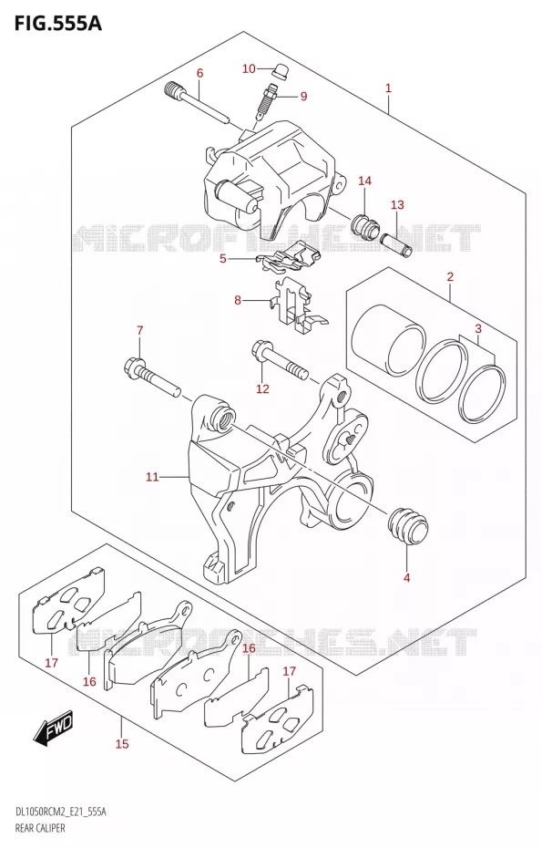 REAR CALIPER Suzuki MOTO 1050 V-STROM 2022  DL1050RC M2 (E21)