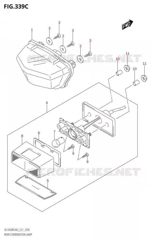 ACHTERLICHT (DL1050RC) Suzuki MOTO 1050 V-STROM 2022  DL1050RQ M2 (E21)