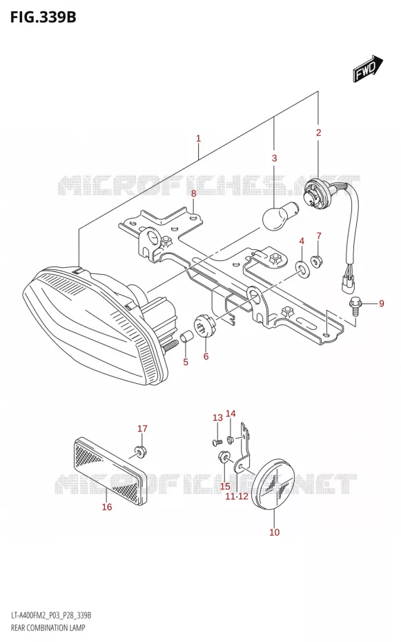 ACHTERLICHT Suzuki QUAD 400 KINGQUAD 2022  LT-A400F M2 (P03/P28)